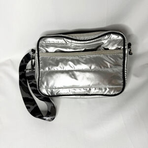 Haute Shore Camo Strap Crossbody Bag Silver Black